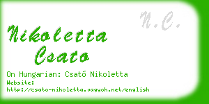 nikoletta csato business card