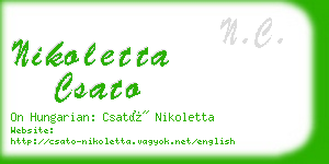 nikoletta csato business card